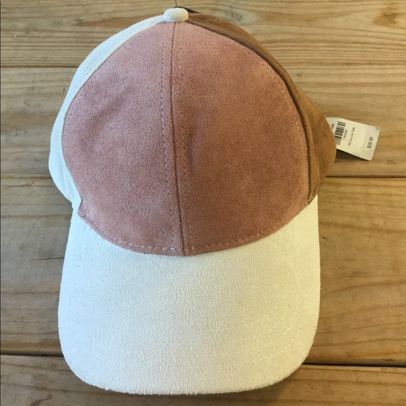 NWT Express Color Block Faux Suede Baseball Hat - Picture 4 of 6